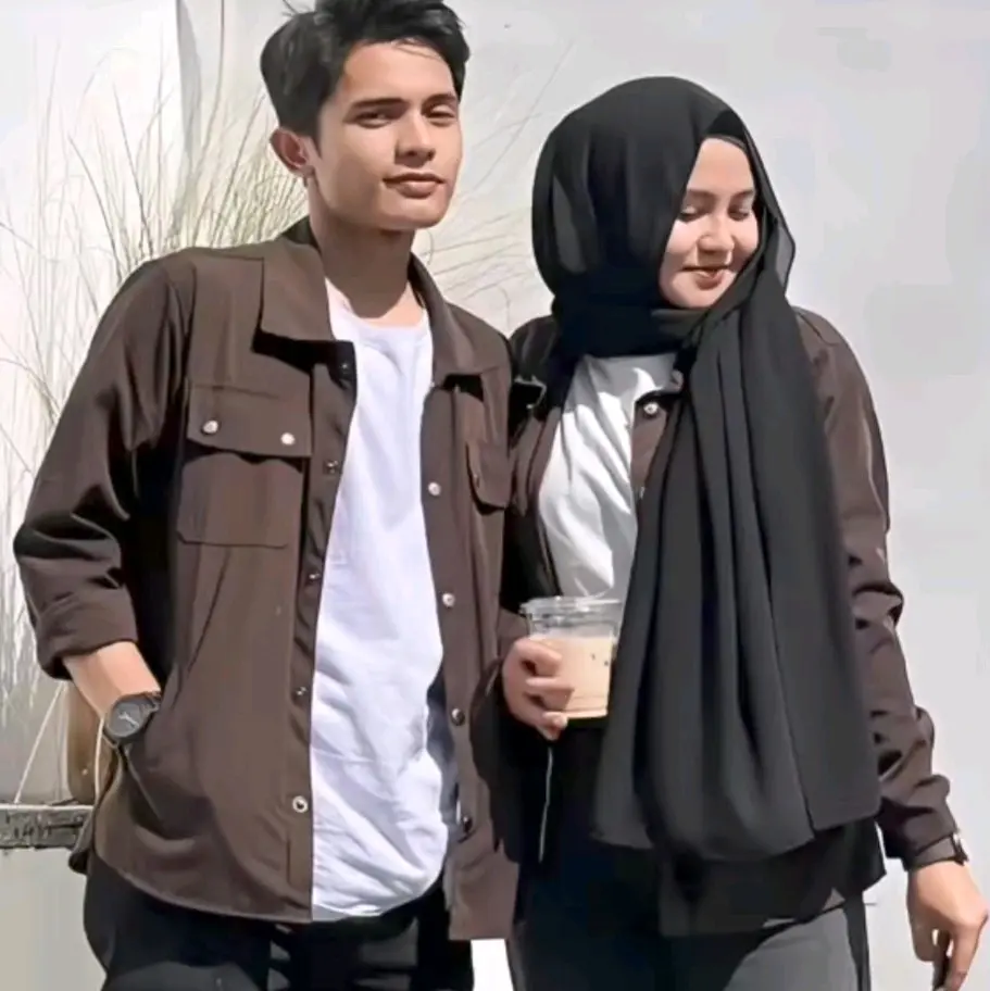 Dapat 2 PCS Kemeja Trucker Semi Parka Couple Pasangan