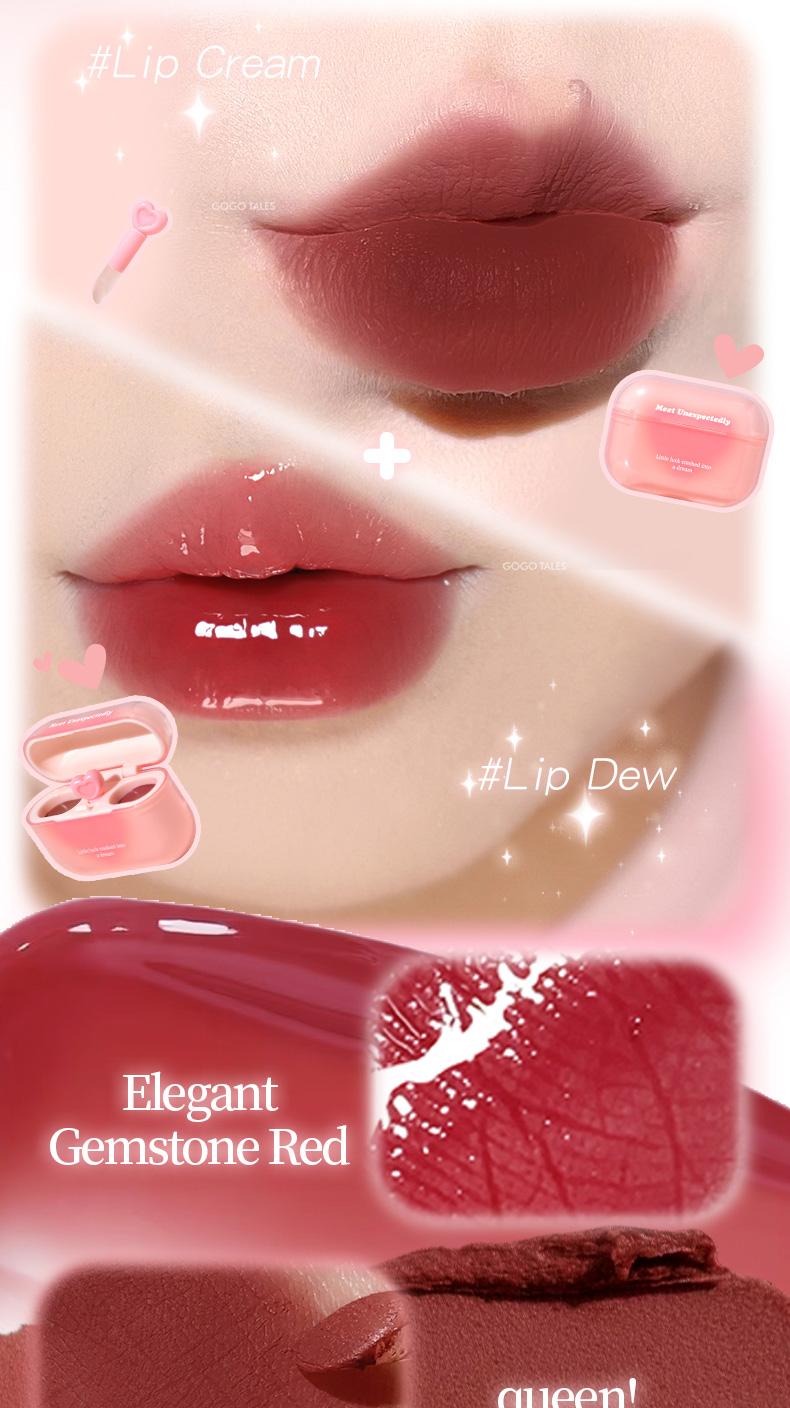 Product Introduction of [BPOM]GOGO TALES LipPods Lipstik Cloud Sense Dual Colour Lipcream Lip Matte Velvet Lipstick Lip Tint Anak Sekolah Make Up Lip Gloss Bibir GT621 8