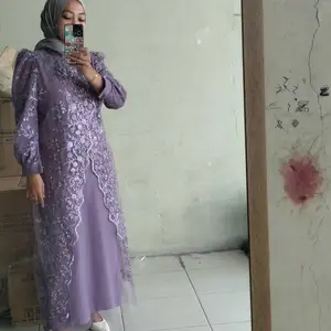 Karina Dress Tile Mix Burkat Ideal untuk Kondangan dan Pesta Formal Tampil Anggun Nyaman