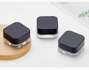 9g Transparent Empty Makeup Jar Square Refillable Eye Cream Packaging Jar Portable Glass Bottle Pot Eye Cream Jar