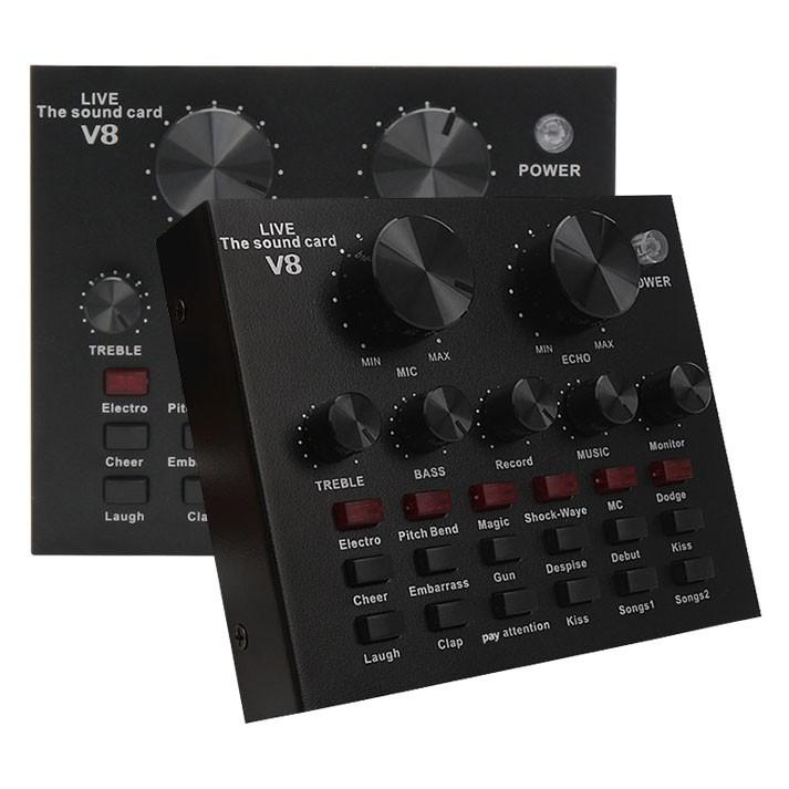 Soundcard Dan Mikrofon Kondenser Soundcard V8 Bluetooth Live Audio USB External 1