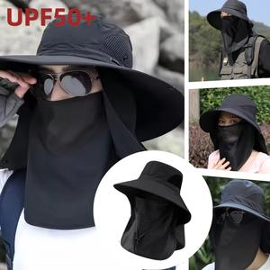 Summer Sun Hats UV Protection Outdoor Hunting Fishing Cap for Men Women Hiking Camping Visor Bucket Neck Fisherman Hat