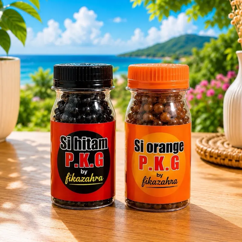 Paket G boba  orange dan hitam Botol