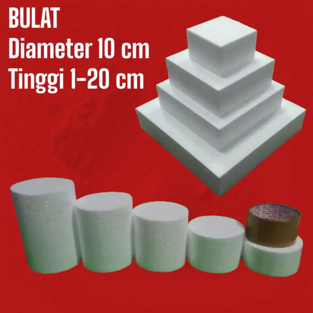 Dummy cake diameter 10cm dengan tinggi 1 - 20cm dengan bentuk bulat