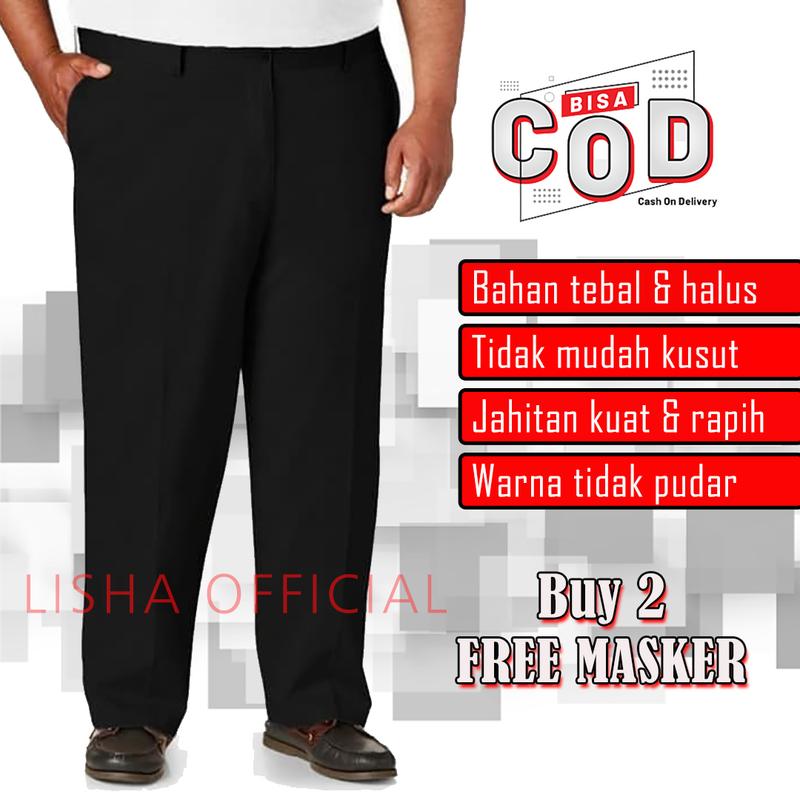 Celana Bahan Formal Pria Jumbo Big Size Sepan Kerja Kantor Kuliah Cowok Laki laki Premium 1