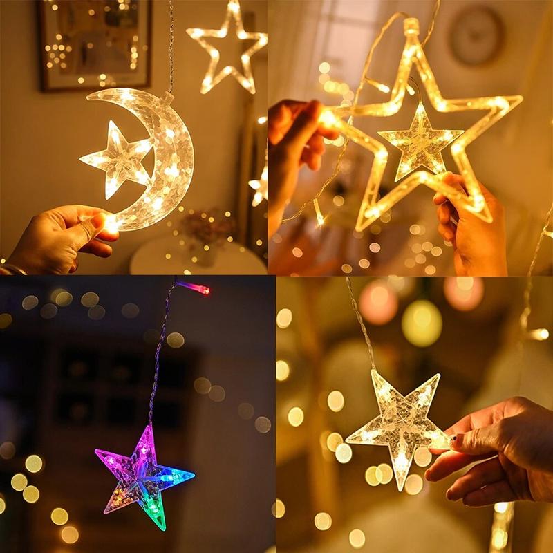 Product Introduction of Lampu LED 4m Fairy lights Warm white 2025 Christmas Decoration lights 8 modes Led light strip for Room decor 138LED Curtain light string 43