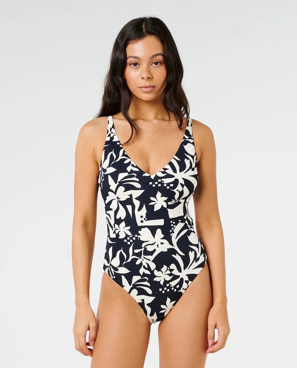 Rip Curl Women Topanga Geo Full One Piece Swimsuit - Black
