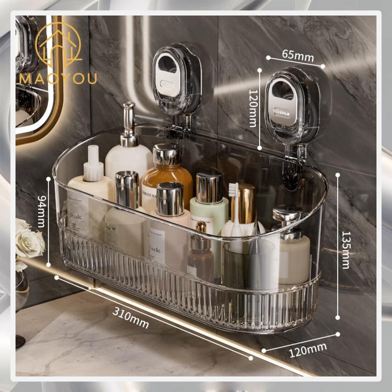 MAOYOU Bathroom Suction Cup Storage Rack with Hook for Kitchen - TikTok ...