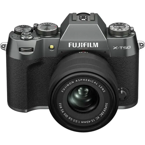 FUJIFILM X-T50 Mirrorless Camera with XC 15-45mm F3.5-5.6 Lens / Fuji XT50 kit XC 15-45mm Charcoal Silver Garansi Resmi