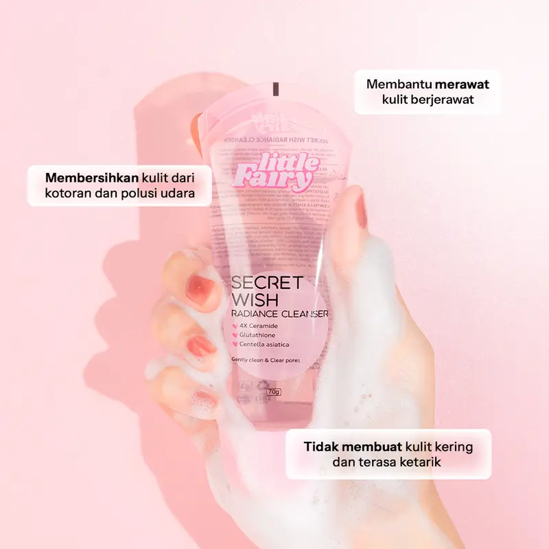 LITTLE FAIRY Secret Wish Radiance 4in1 Bundle cleaner +toner+serum+moisturize+sunscreen Skincare pack Soothing brightening kindly for Kering Kusam Skin Hyaluronic Acid 4
