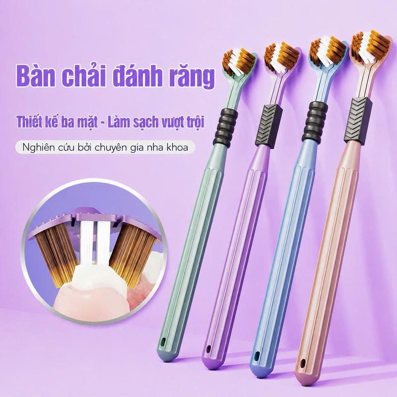 Set 4 Bàn Chải Đánh Răng Ba Mặt - Lông Mềm 0.01mm - Chải Sạch Nhanh Gấp 3 Lần,…