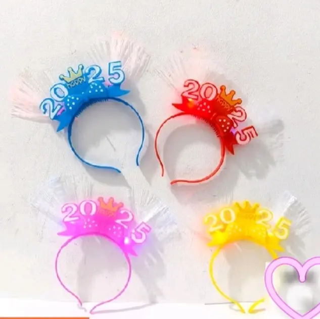 Bando LED Pita Tahun Baru 2025 - bando anak perempuan Headbands Aksesoris