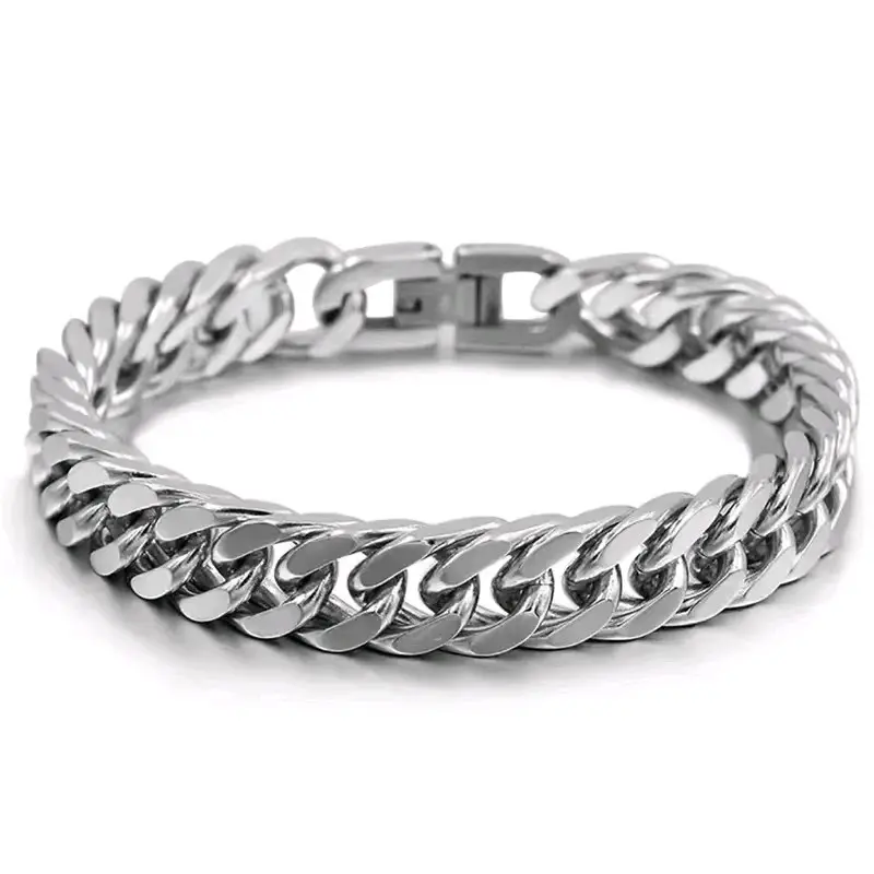 Gelang Rantai Silver Pria Wanita Model Terbaru Titanium Antikarat