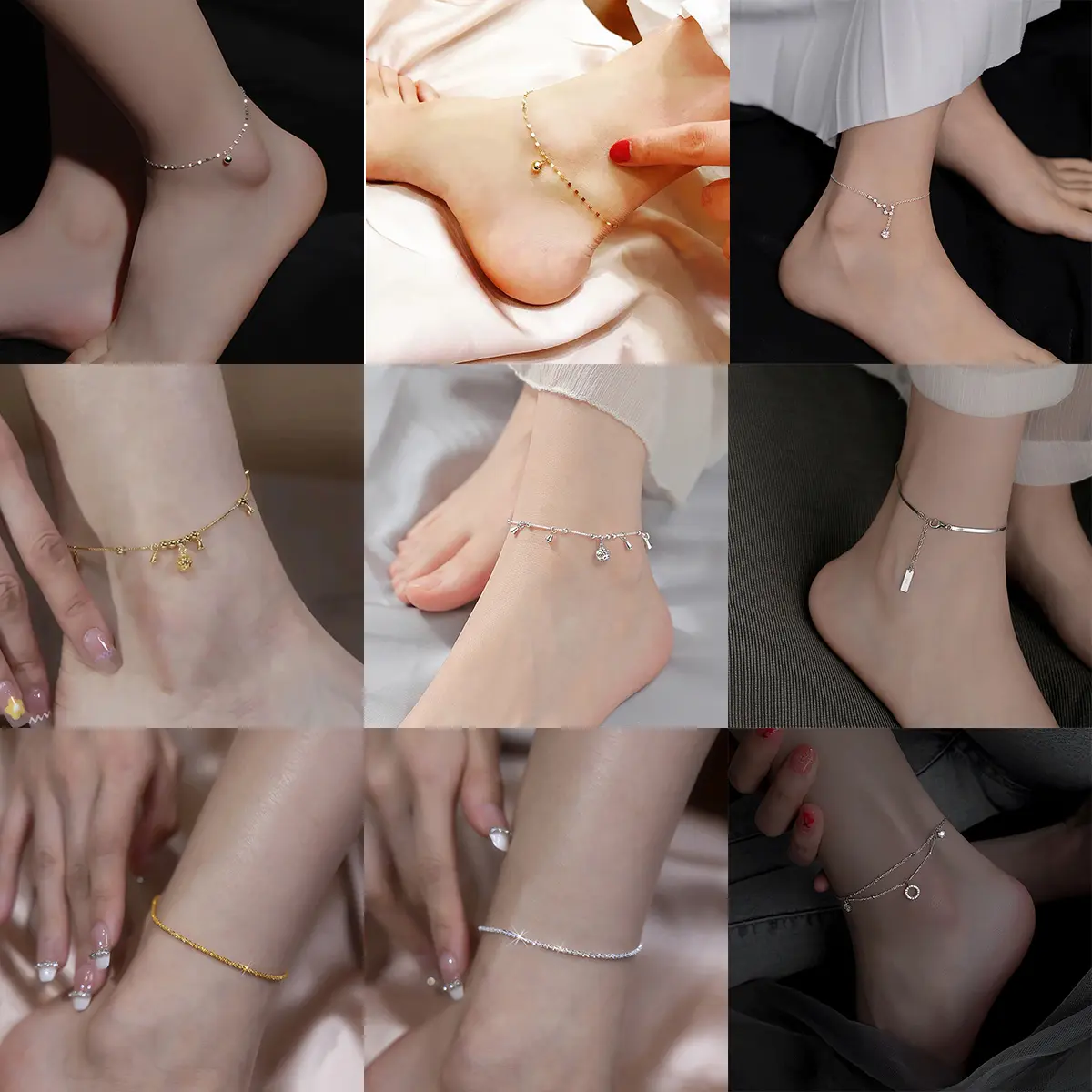 Gelang kaki loceng bertuah untuk wanita, gelang kaki ringkas dan elegan, barang kemas musim panas, fesyen baharu
