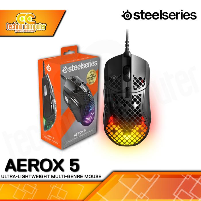 Gambar MOUSE GAMING STEELSERIES AEROX 5 Ultra-Lightweight Multi-Genre - Gaming Mouse dari Techno Computer Bali Kota Denpasar Tokopedia