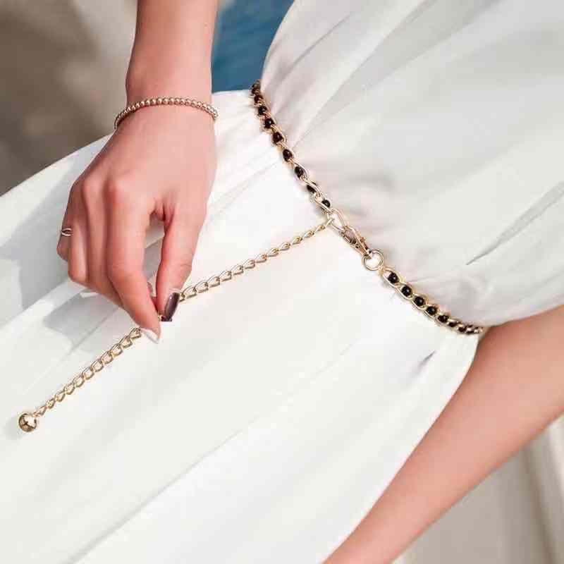 ikat pinggang dress mutiara Aksesoris Baju Wanita Pengait coquette sabuk sabuk  mutiara buat gamis rantai korean style chain belt 1