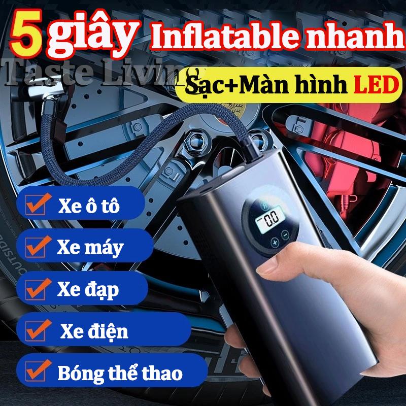  Máy bơm lốp mini cầm tay dùng pin sạc cao cấp Viet Depot đa chức năng thiết kế nhỏ gọn theo dõi áp suất lốp tự ngắt khi bơm đầy. Bơm lốp xe ô tô Bơm hơi xe  ô tô Bơm hơi dùng pin Bơm hơi nén khí Bơm xe đạp Bơm xe máy Bơm xe điện Bơm bong bóng 