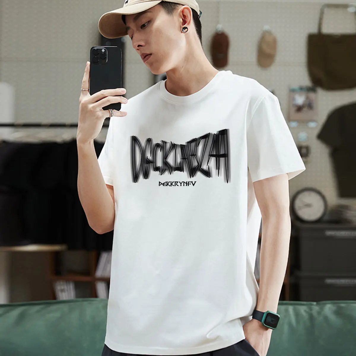 T-shirt Kaos Distro Baju Pria Cowok  Korean Style Katun Polos Putih Hitam Polos T-shirt Dewasa Kerah Oblong C124 Combed Keren Sablon