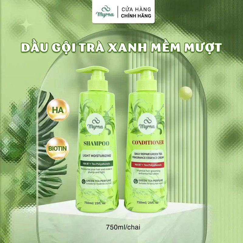   DEAL ĐỘC QUYỀN  Cặp dầu gội chiết xuất Trà xanh Myrna bổ sung Biotin hỗ trợ phục hồi tóc khô xơ hư tổn dung tích 750ml_LỤA ĐẠT STORE dầu  gội  cặp daugoixa 