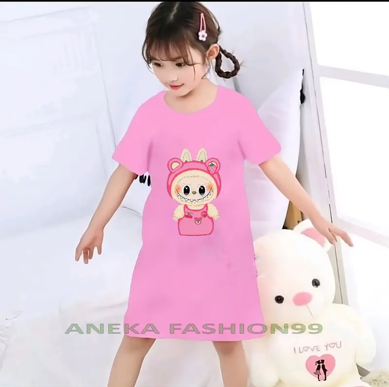 DASTER ANAK-ANAK USIA 2-13TH MOTIF LABUBU STRAWBERY 0