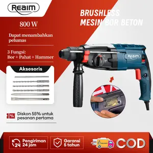 REAIM 26MM Bor Bobok Beton 3 Fungsi Original Jack Hammer Drill Rotary Hammer Hammer Drill Bor Rotary Mesin Bobok Beton Jack Hammer Drill Mesin Bor Beton Mesin Bor Listrik Impact Drill Bor Palu dengan Pelumas