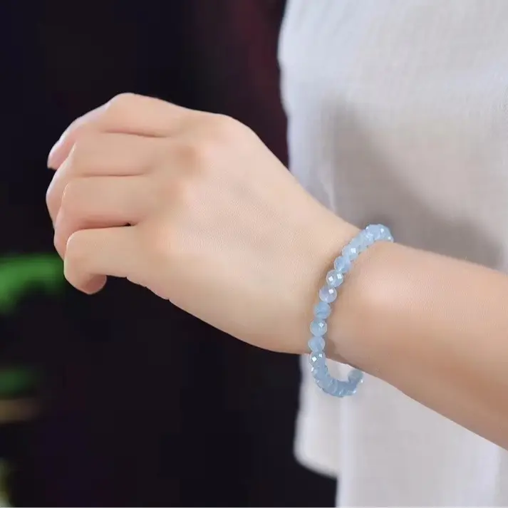 Sea Xanh Biển Treasure Single Circle Faced Bracelet, Khoảng 6mm trong màu sắc tươi sáng 5