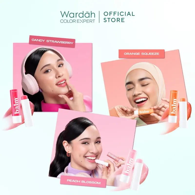 NEW! Wardah Hydrabalm Lip Care 4g - Pelembab Bibir dengan SPF 15 - Petrolatum Murni 100% - Lip Balm 1