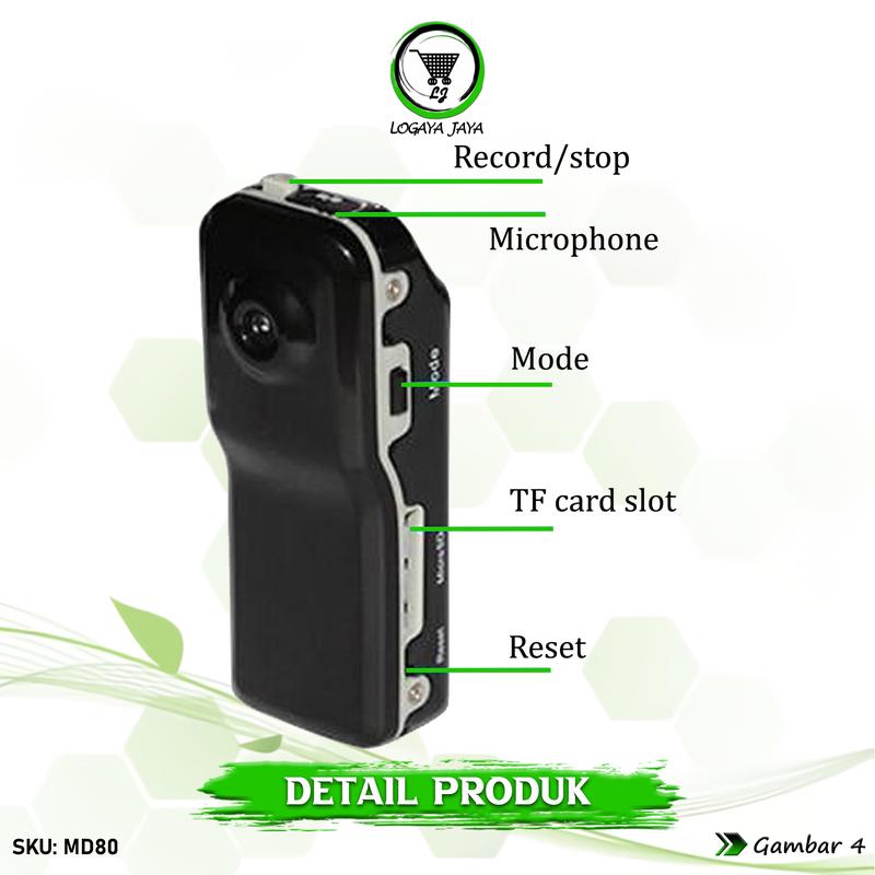 Kamera Md80 Mini DV DVR Portable Non WiFi Camcorder Perekam Vidio Audio Poto Kamera Outdoor Mini Resolusi HD 3