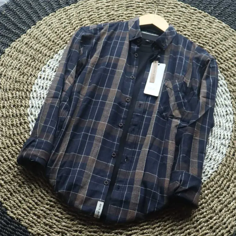 MAXIMUS.ID | Kemeja Flanel pria casual kemeja lengan panjang cowok JACKBROWN 5
