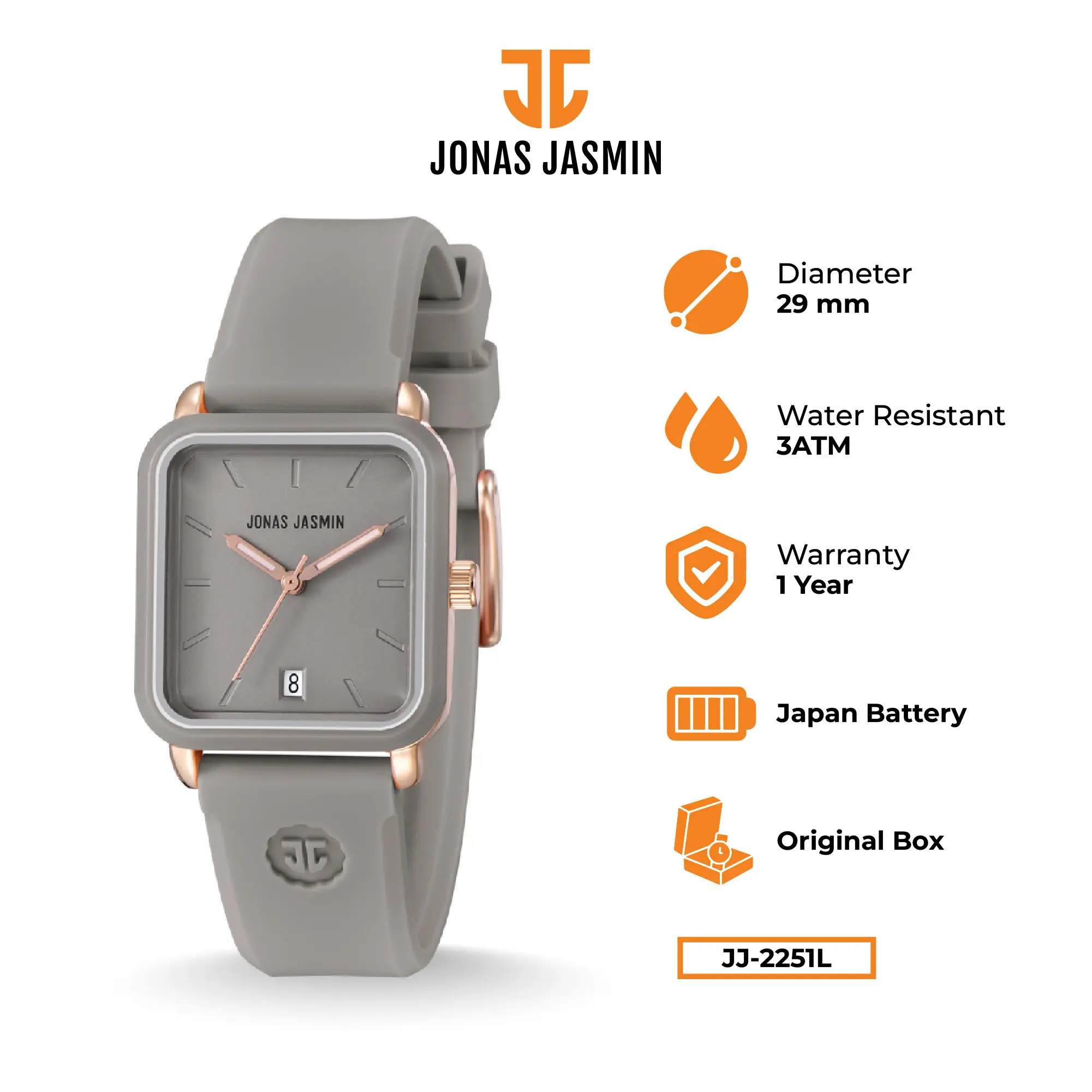 Jonas Jasmin - Jam Tangan Wanita Analog JJ-2251L Watch Include Box Fullset