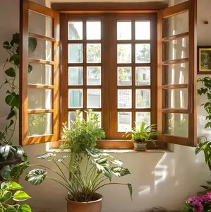 Daun Jendela Kayu Jati Natural untuk Dekorasi Rumah Minimalis dan Elegan
