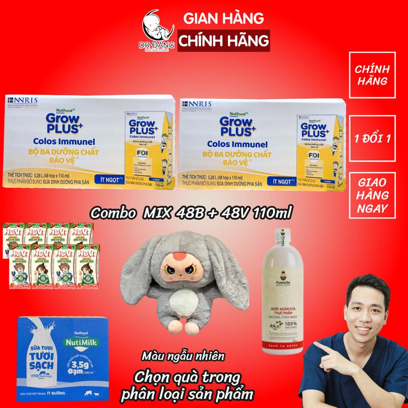 [Deal hời KOC] Combo 96 hộp VÀNG 110ml- Growplus sữa nước công thức cho bé hộp 110ml
