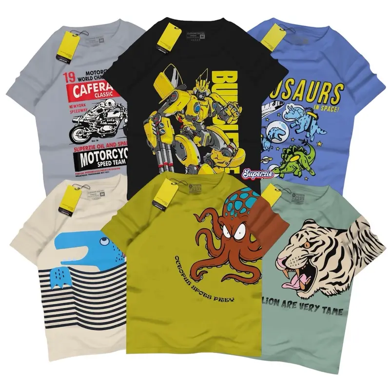 Paket Hemat isi 4pcs Kaos Anak Distro Baju Anak Laki-laki Perempuan 1-10 tahun Katun 30s Sablon Plastisol Anak-Anak Combed Cotton kaos  anak 1