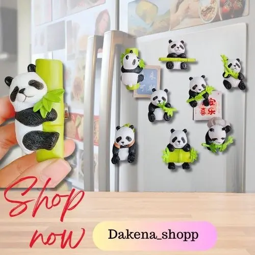 DAKENA - Magnet Tempelan Kulkas PANDA 3D / Dekorasi Magnet Kulkas Bentuk PANDA Buah