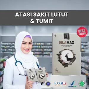 Nawavin Dilamax ATASI SAKIT LUTUT & TUMIT  | Susu Kambing Membantu| Asam Urat, Rematik dan Nyeri Sendi Alami - 210gr - Bahan, Minuman, Milk Etawa