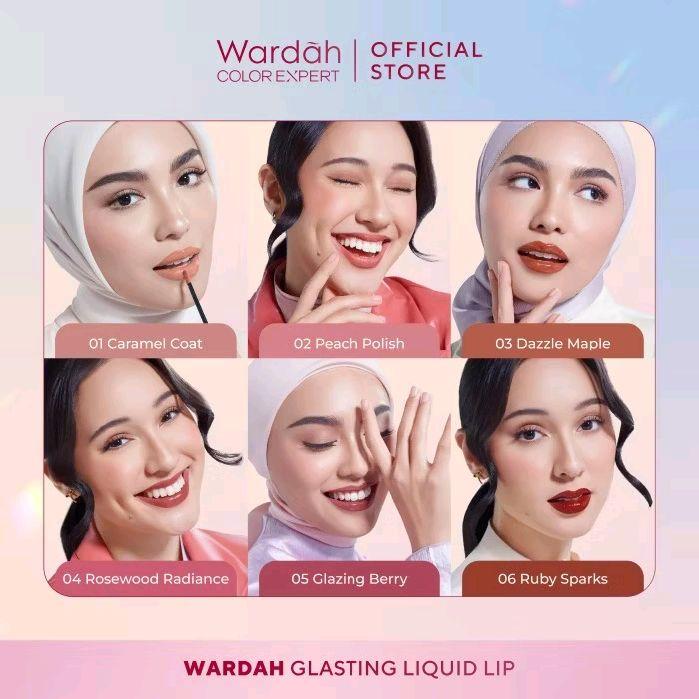 Lipstik Cair Wardah Glasting Baru dengan Teknologi Glasscushion dan Ceramide - Lipstick, Liptint, Bibir, Gloss 2