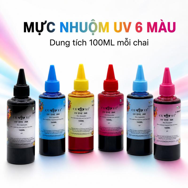 Mực Nhuộm UV CUYI 100ML Cho Máy In Epson – 6 Màu Tùy Chọn