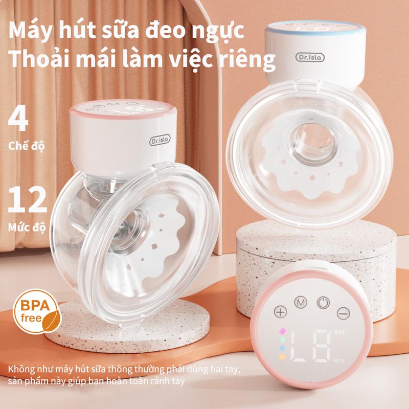 Dr.isla Máy Hút Sữa Điện Không Dây Rảnh Tay EB29 Cao Cấp Lực Hút Mạnh Massage & Kích Sữa 12 Cấp Độ Chất Liệu Silicone An Toàn
