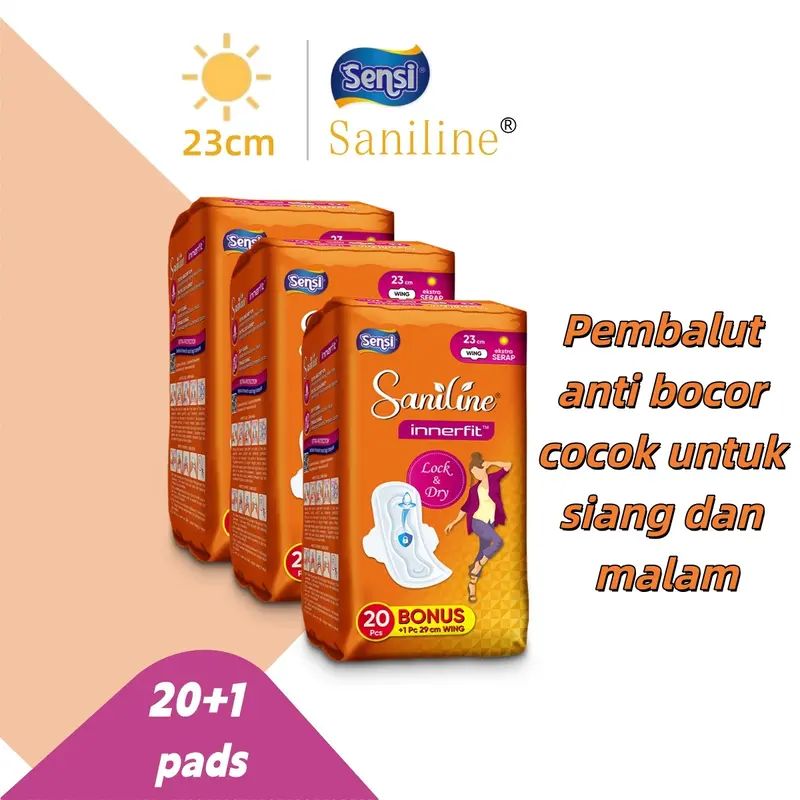 Sensi-Saniline Pembalut & Pantyliner Wanita – Seri Kering, Daya Serap Tinggi, Anti Bocor, Lembut & Nyaman, Cocok untuk Siang & Malam| Pantyliner Umrah – Free Ongkir