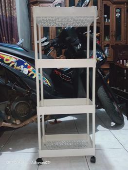 Product Review of Play Zone COD Rak Persegi Dapur Plastik 4 Susun / Rak Yeye / Rak Kamar Mandi / Square Rak Serbaguna Dengan Roda Putih Hitam from A**i N**🕊 0