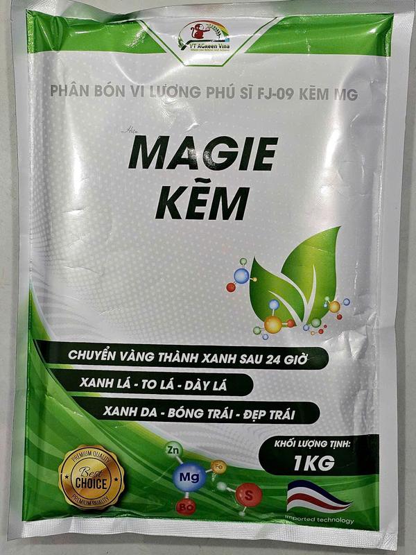 Magie Kẽm (1kg)-Chuyển vàng thành xanh sau 24h. Xanh lá - to lá - dày lá, xanh trái - xanh da