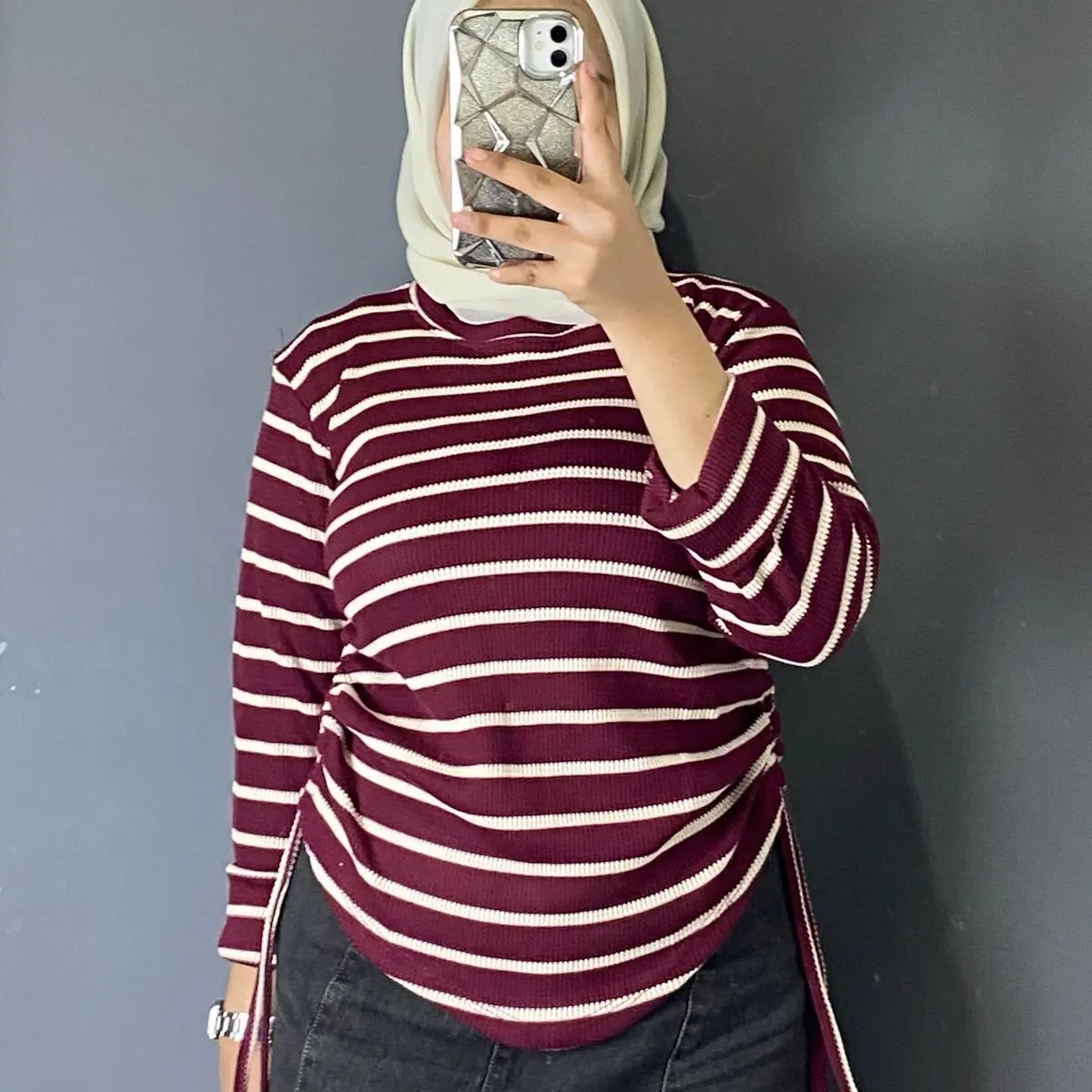 ATASAN SALUR BAJU KERUT SAMPING BODY TOP RIB PREMIUM STEL LOOK KOREA