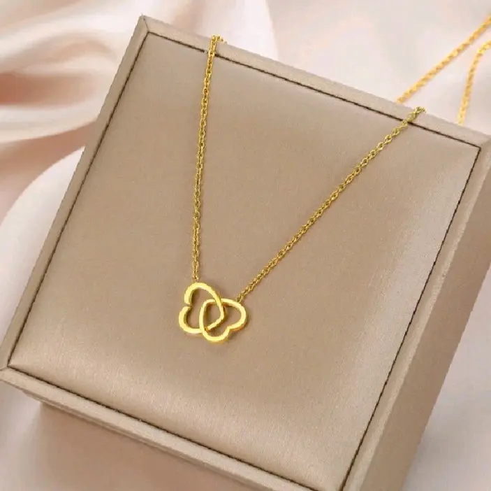 Kalung Titanium Wanita Love emas Rantai Nuri 99%Authentic Premium Import Gold Hitam Perhiasan 1
