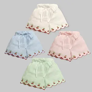 Celana Pendek Anak Hotpants Celana Harian Anak Katun Linen Halus Motif Cery dengan Desain Cantik dan Nyaman