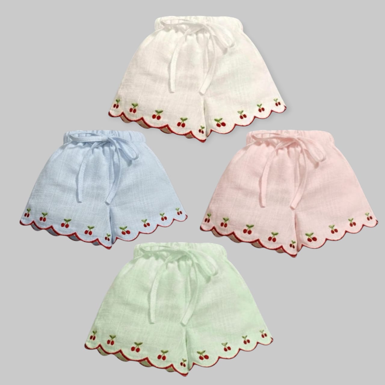 Celana Pendek Anak Hotpants Celana Harian Anak Katun Linen Halus Motif Cery dengan Desain Cantik dan Nyaman