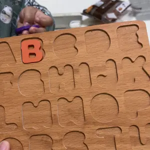 Mainan Puzzle Kayu Edukasi 3D Angka Alphabet Bentuk Mainan Anak Wooden Puzzle Games