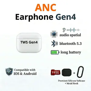 ANC TWS Gen4  True Wireless Earbuds Earphone Bluetooth Wireless Charging Case
