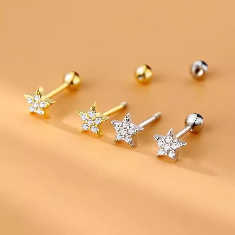 Product Introduction of 1PC Tragus Piercing Women's Hoop Earrings with Chain Helix Star Butterfly Crown Zircon Ear Rook Daith Sung Body Jewelry Gift 3