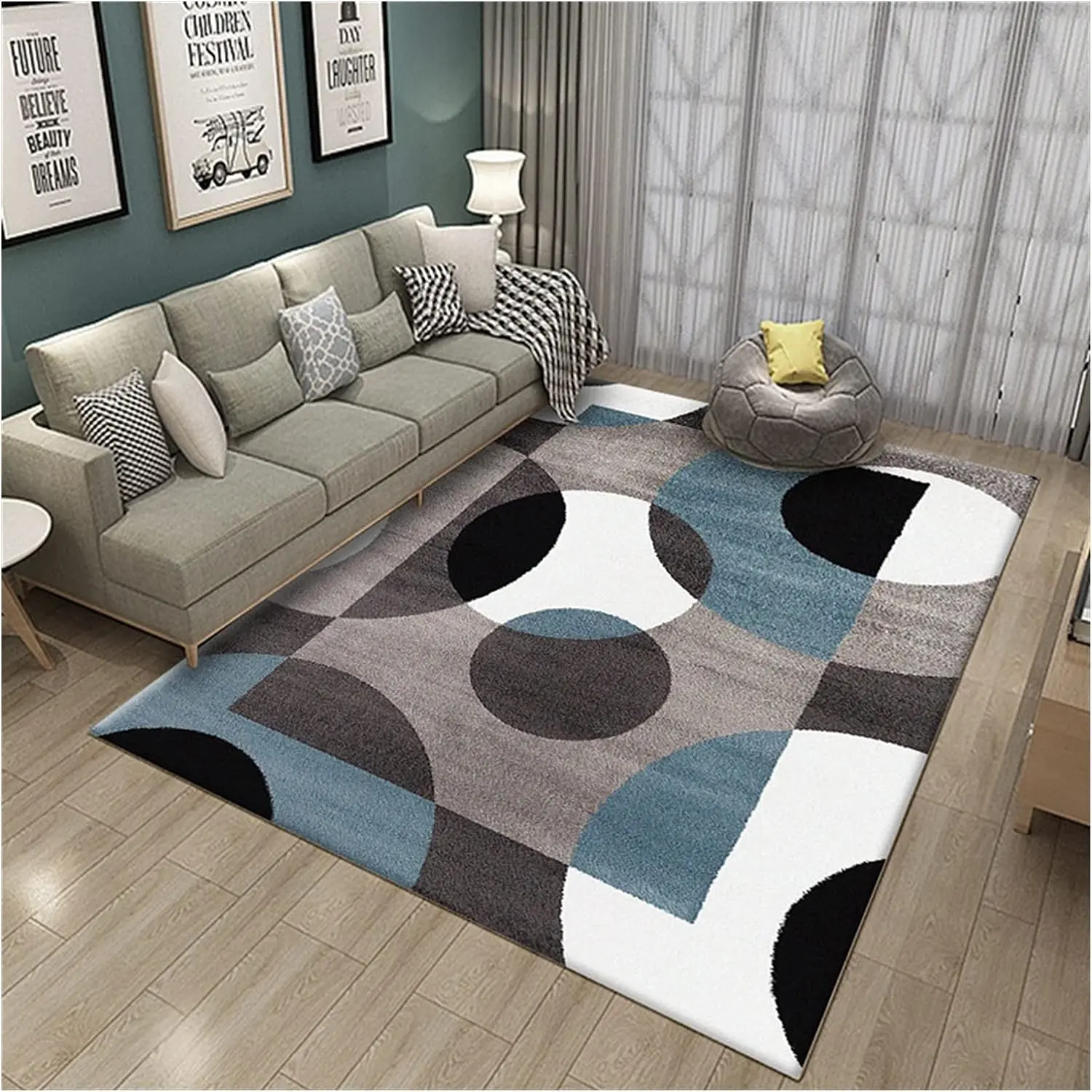 BISA COD Karpet Lantai Abstrak Permadani Bulu Lembut Anti Slip - BQ001 Dekorasi Estetik