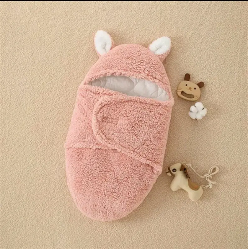 selimut bayi bedong instan motif kelinci 4